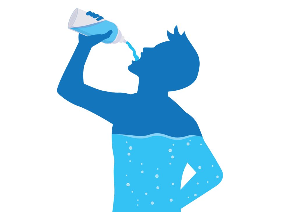 outline of person drinking water